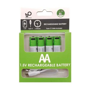 Rechargeable Batteries AA 1.5V With Type-C Cable smartoools