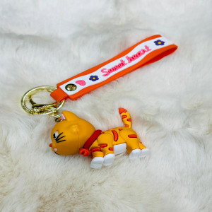 Funny Travel Game Cat key-chain Creative Kitten Pen Holder Key-ring for Women Men Office Leisure Desktop Decor Accessories Gift