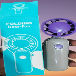 Folding Rechargeable Deer Fan Compact, Portable Handheld