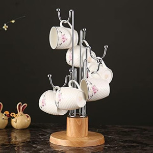 A.D.FRESH Wooden Coffee Mug Holder Tea Cup Stand