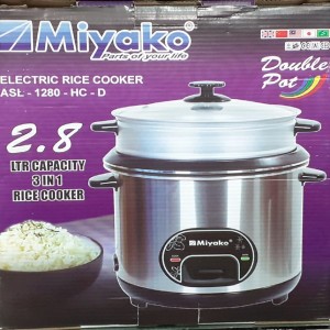 Miyako ASL-1280-HC-D, Double Pot Rice Cooker- 2.8 Litter