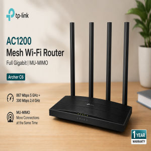 TP-Link Archer C6 AC1200 Mesh Wi-Fi Router 4 Antenna