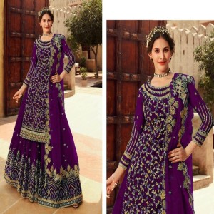 Semi Stitched Georgette Embroidery Long Floor Touch Anarkali Party Dress01