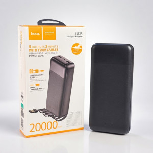 Hoco J163A Intelligent Balance 20000mAh Power Bank with 4 Built-in Cables and 5 Outputs