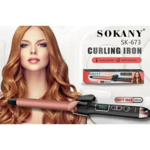 Professional hair curling iron SOFT CURLS 25mm. Hair curler SOKANY SK-673
