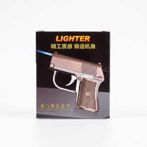 Mini Gun Shape Jet Flame Gas Lighter – Refillable Windproof Blue Torch Metal Lighter