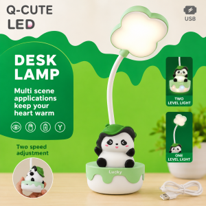 Q-Cute Panda LED Desk Lamp – Portable USB Rechargeable Study Light