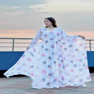 Women's Wear Georgette Floral Maxi Gown01