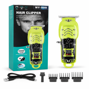 WY-999 Transparent LED Hair Clipper Rechargeable Type-C Trimmer