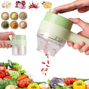 4 In 1 Handheld Electric Vegetable Cutter Durable Chili Crusher Tool New Machine Ginger Charging Masher USB Kitchen Vegetable