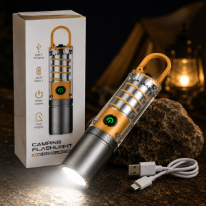 X10 Camping Flashlight  LED Torch 18650 Battery & Type-C Charging