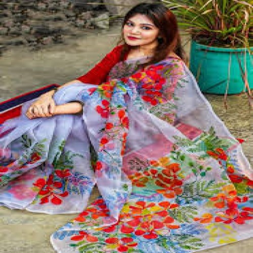 Hand print Half silk single sharee 17 | Products | B Bazar | A Big Online Market Place and Reseller Platform in Bangladesh