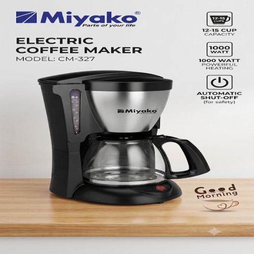 Miyako Electric Coffee Maker CM-327 | 12-15 Cups |Auto-Off Function | Products | B Bazar | A Big Online Market Place and Reseller Platform in Bangladesh