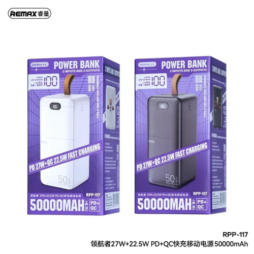 Remax RPP-117 Piloteer Series 50000mAh 27W Fast Charging (PD 27W+QC 22.5W) Power Bank - Black | Products | B Bazar | A Big Online Market Place and Reseller Platform in Bangladesh