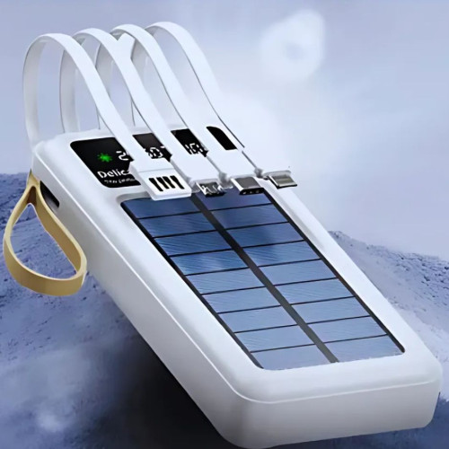 Solar Power Bank Portable Fast Charging With LED Light 4 Built-in cables best price in bd | Products | B Bazar | A Big Online Market Place and Reseller Platform in Bangladesh