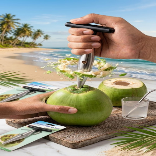 Stainless Steel Coconut Opener Tool - Easy and Simple Handheld Coconut Drilling Tool | Products | B Bazar | A Big Online Market Place and Reseller Platform in Bangladesh