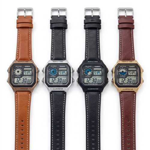 Casio Royale AE 1200 World Time Digital Watch Vintage Square Dial with Leather Belt for Men | Products | B Bazar | A Big Online Market Place and Reseller Platform in Bangladesh