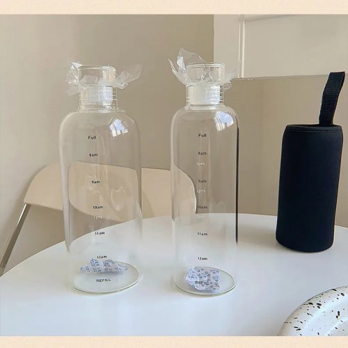 Clear Water Bottle Time Scale Cute Water Drinkware Transparent 500ml | Products | B Bazar | A Big Online Market Place and Reseller Platform in Bangladesh