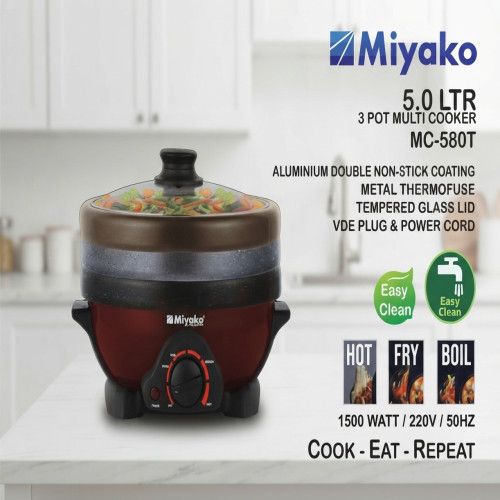 Miyako MC-580T 5.0 LTR 3 Pot Multi Cooker | Electric Cooker | Products | B Bazar | A Big Online Market Place and Reseller Platform in Bangladesh