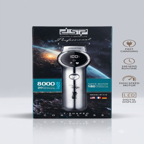 DSP Professional Cordless Hair & Beard Trimmer 91418 | 8000 RPM Super Motor | LED Digital Display | Products | B Bazar | A Big Online Market Place and Reseller Platform in Bangladesh