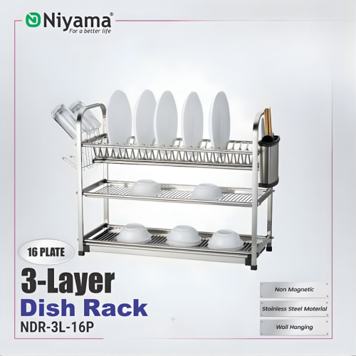 Niyama 3 Layer16 Plate Dish Rack NDR-3LB-16P | Products | B Bazar | A Big Online Market Place and Reseller Platform in Bangladesh