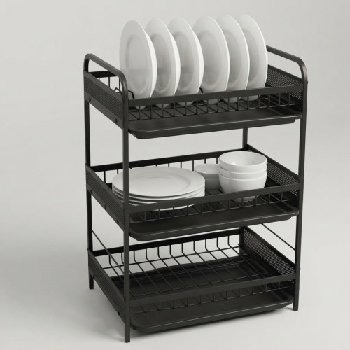 3 Layer Iron Drain Dish Rack – Smart Kitchen Organization Solution | Products | B Bazar | A Big Online Market Place and Reseller Platform in Bangladesh