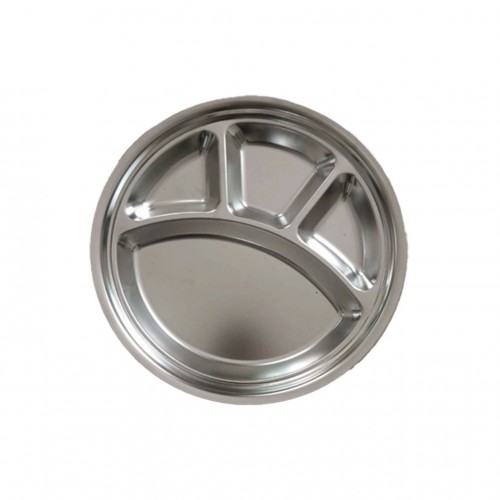 4 compartment round Stainless Steel Sectioned Food Serving Tray for School Canteen & Kitchen 28 cm 1 pcs | Products | B Bazar | A Big Online Market Place and Reseller Platform in Bangladesh