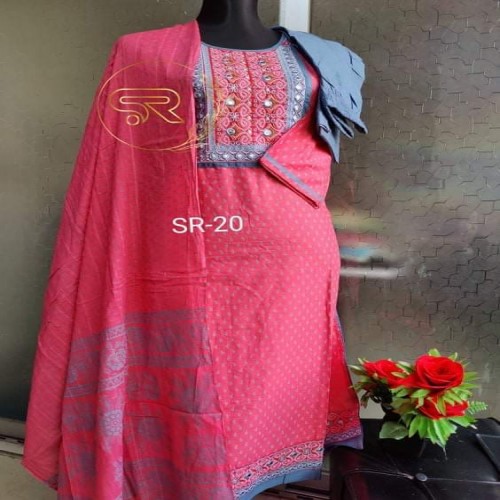 Skin Print embroidered work three piece-15 | Products | B Bazar | A Big Online Market Place and Reseller Platform in Bangladesh