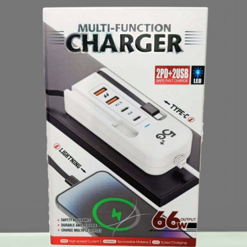 Product Title: Multi-Function Fast Charger 66W (2PD + 2USB) | Products | B Bazar | A Big Online Market Place and Reseller Platform in Bangladesh