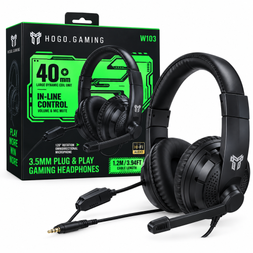 HOGO.GAMING W103 40mm Gaming Headphone with Microphone Price in Bd