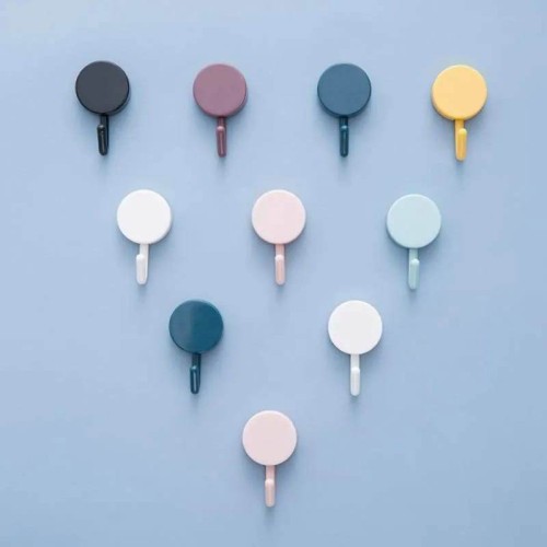10pcs Solid Color Free Punching Door Self adhesive hook Without Trace Nail Small Hook Clothes Hook Mounted Wall Hook Wall Hook | Products | B Bazar | A Big Online Market Place and Reseller Platform in Bangladesh