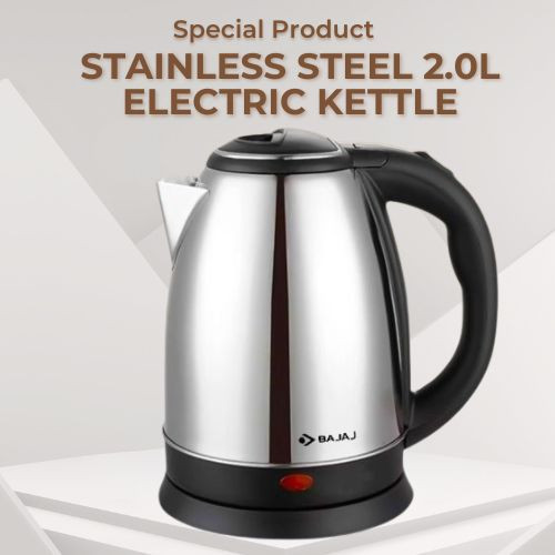 bajaj Stainless Steel 2.0L Electric Kettle | Products | B Bazar | A Big Online Market Place and Reseller Platform in Bangladesh