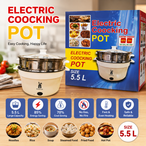 5.5L Electric Cooking Pot Multi Cooker Stainless Steel Hot Pot | Products | B Bazar | A Big Online Market Place and Reseller Platform in Bangladesh