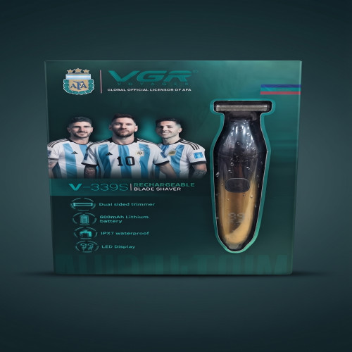 VGR V-339SI AFA Edition Rechargeable Blade Shaver - IPX7 Waterproof Dual-Sided Trimmer with LED Display | Products | B Bazar | A Big Online Market Place and Reseller Platform in Bangladesh