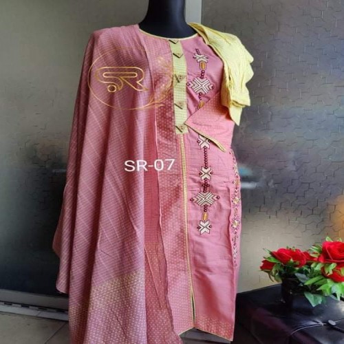 Skin Print embroidered work three piece-22 | Products | B Bazar | A Big Online Market Place and Reseller Platform in Bangladesh