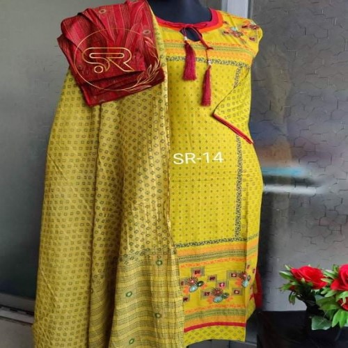 Skin Print embroidered work three piece-09 | Products | B Bazar | A Big Online Market Place and Reseller Platform in Bangladesh