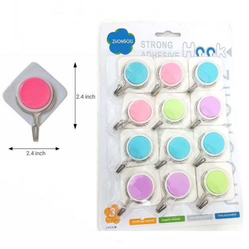 Strong Adhesive Wall Hook 12pcs set multicolor 2.5 kg weight | Products | B Bazar | A Big Online Market Place and Reseller Platform in Bangladesh