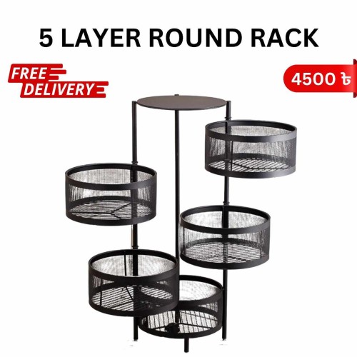 5 layer Round 360 Degree Rotating Vegetable Rack Kitchen Floor Best Price in Bangladesh | Products | B Bazar | A Big Online Market Place and Reseller Platform in Bangladesh