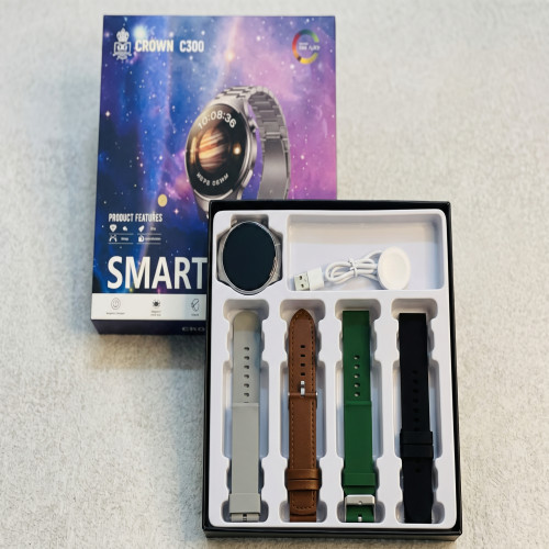Crown C300 Super AMOLED Smart Watch with Stainless Steel Chain Strap price in BD