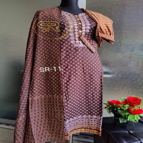 Skin Print embroidered work three piece-10 | Products | B Bazar | A Big Online Market Place and Reseller Platform in Bangladesh