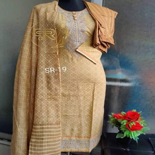 Skin Print embroidered work three piece-12 | Products | B Bazar | A Big Online Market Place and Reseller Platform in Bangladesh
