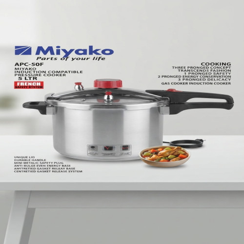 Miyako APC-50F 5 LTR French Safety Induction Pressure Cooker | Products | B Bazar | A Big Online Market Place and Reseller Platform in Bangladesh