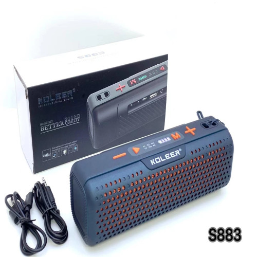KOLEER S883 Bluetooth, AUX, USB & SD Card Supported Hi-Fi Sound Deep Bass Wireless Speaker With FM Radio | Products | B Bazar | A Big Online Market Place and Reseller Platform in Bangladesh