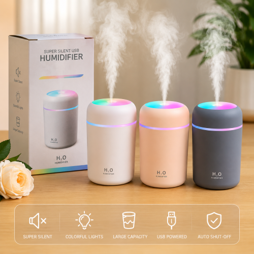 CM-9S Mini USB Humidifier 300ml Cool Mist Air with Colorful LED Light | Products | B Bazar | A Big Online Market Place and Reseller Platform in Bangladesh
