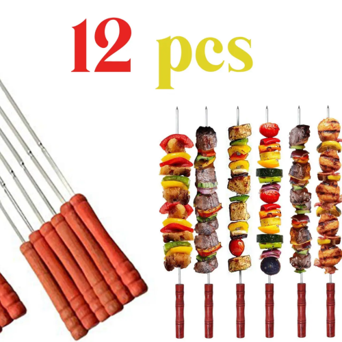 Bbq Wooden Handle Skewers - 12 Pcs | Products | B Bazar | A Big Online Market Place and Reseller Platform in Bangladesh