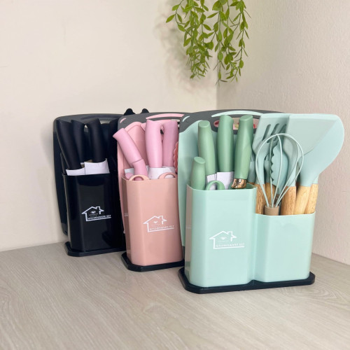 12 Pcs Silicone Cooking Set Non-Stick Spatula Shovel Wooden Handle Set | Products | B Bazar | A Big Online Market Place and Reseller Platform in Bangladesh