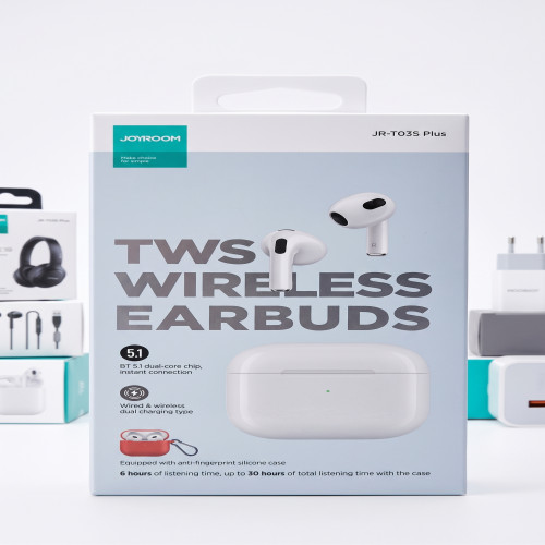 Joyroom JR-T03S Plus TWS True Wireless Earbuds with Wireless Charging Case | Products | B Bazar | A Big Online Market Place and Reseller Platform in Bangladesh