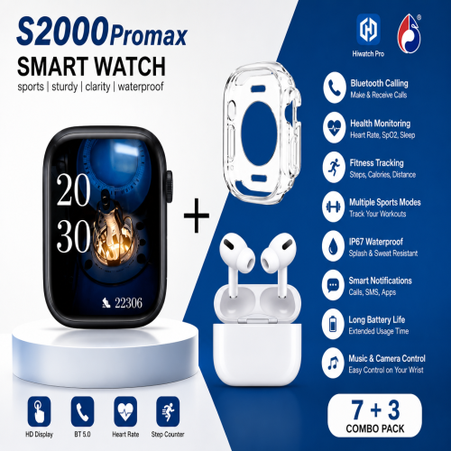 S2000 ProMax 10 in 1 Smart Watch Combo with TWS Earbuds & 7 Straps | Products | B Bazar | A Big Online Market Place and Reseller Platform in Bangladesh