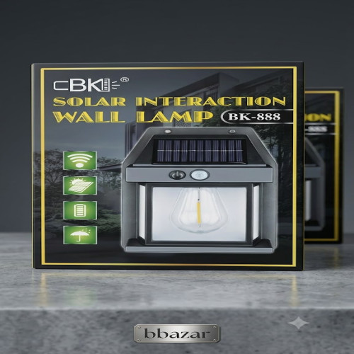 CBK BK-888 Solar Wall Lamp - Waterproof Motion Sensor LED Light for Outdoor | Products | B Bazar | A Big Online Market Place and Reseller Platform in Bangladesh