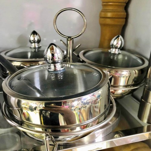 3pcs Stainless Steel Spice Jar with Revolving Stand Silver Color | Products | B Bazar | A Big Online Market Place and Reseller Platform in Bangladesh